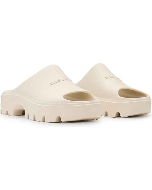 AllSaints White Eclipse Platform Slide Sandal