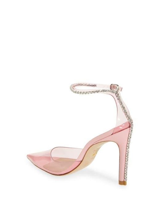 Stuart Weitzman Pink Glam 100 Strap Pump