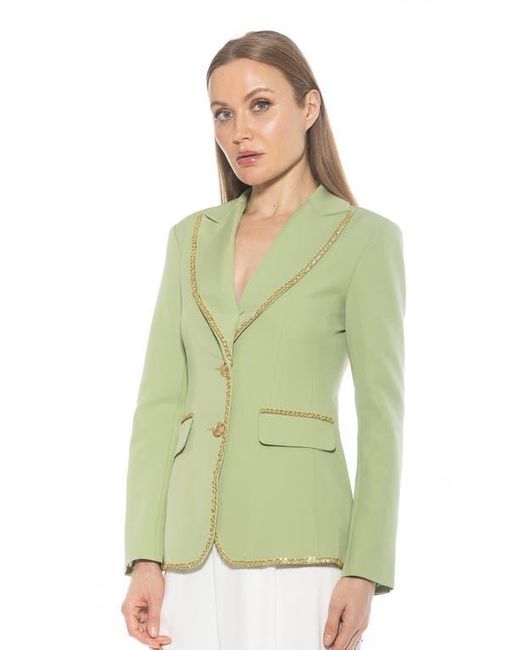 Alexia Admor Green Janet Chain Trim Blazer