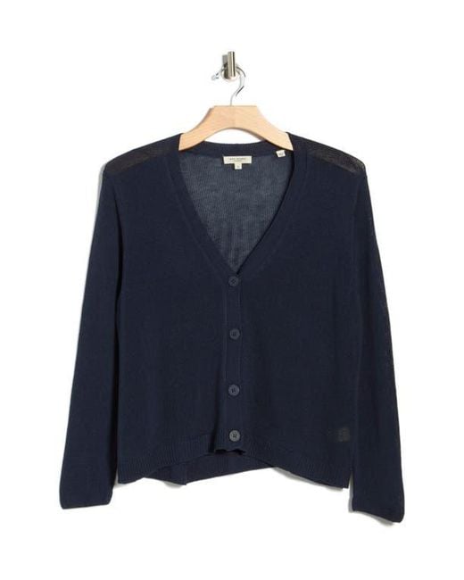 Max Studio Blue V-Neck Button Front Cardigan