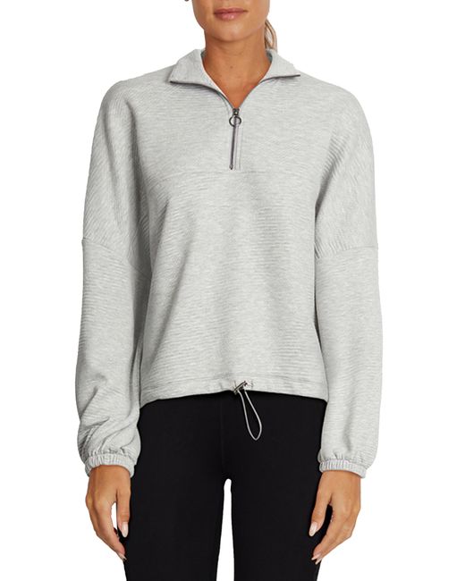 Balance Collection White Annalise Quarter Zip Pullover Sweatshirt