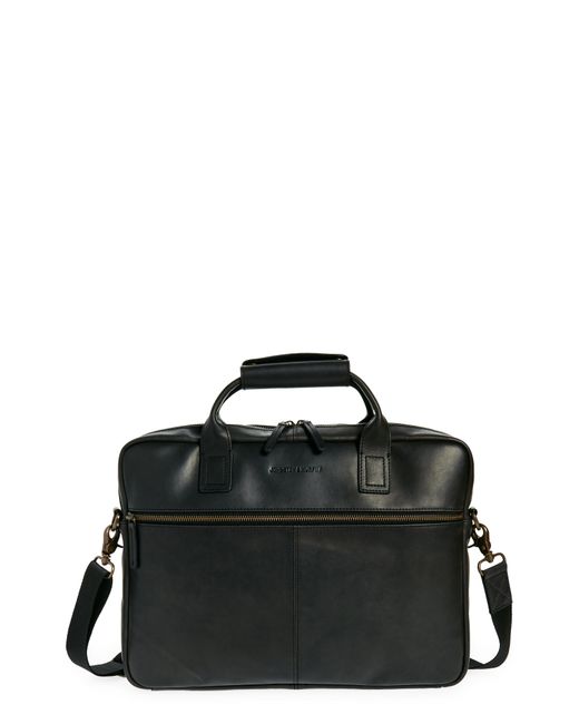 Johnston & Murphy Black Waxy Leather Briefcase for men