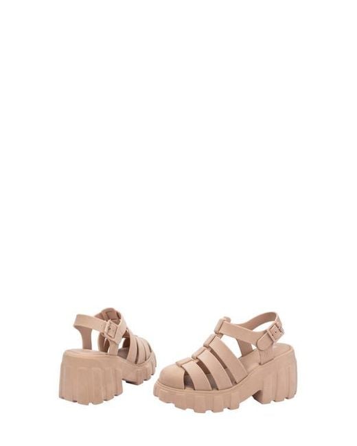 Melissa Pink Megan Velvet Platform Fisherman Sandal
