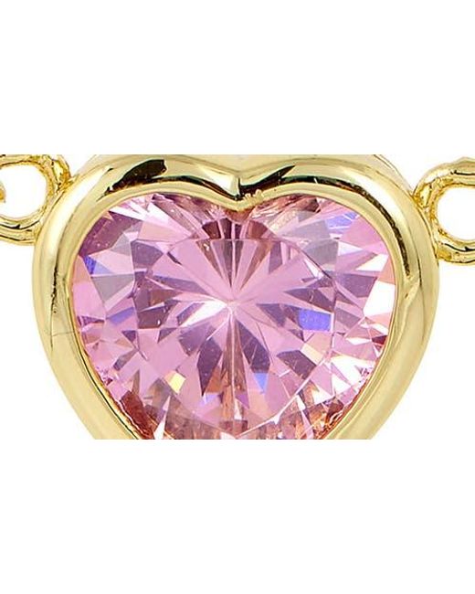 SAVVY CIE JEWELS White Bezel Set Cz Heart Pendant Necklace