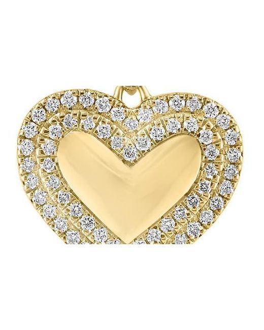 Effy Metallic 14k Yellow Gold Diamond Heart Pendant Necklace