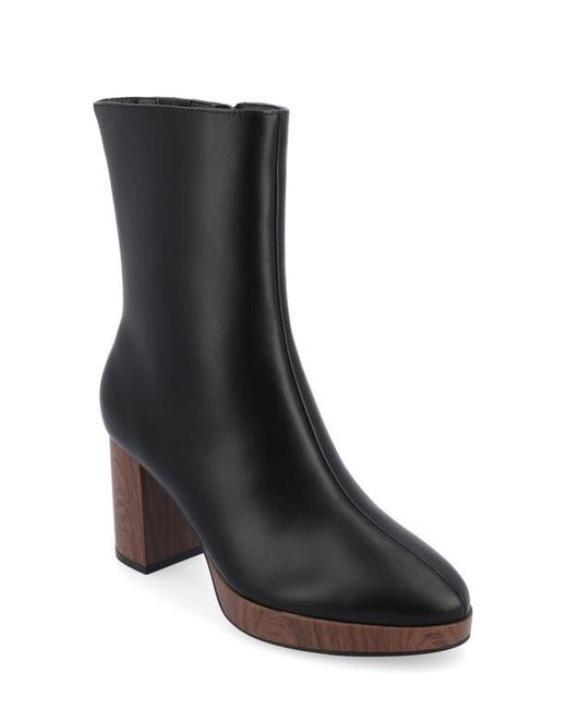 Journee Collection Black Romer Tru Comfort Platform Bootie
