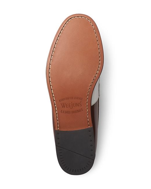 G.H.BASS Brown Logan Colorblock Penny Loafer for men