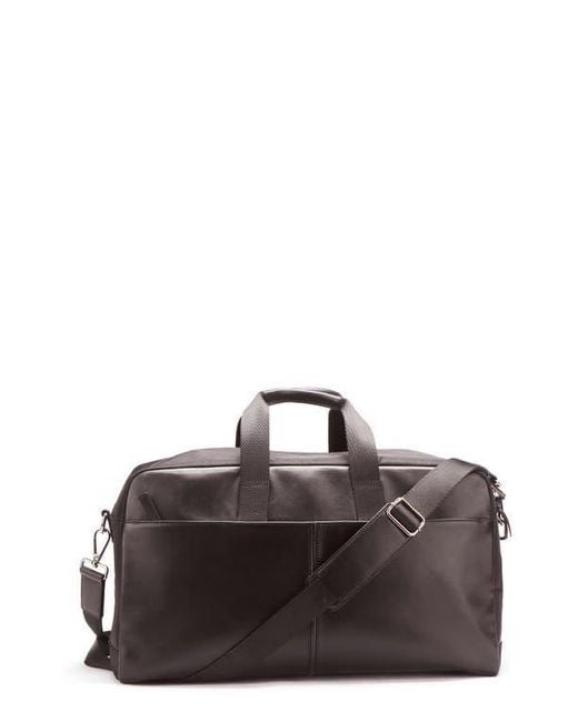 PINOPORTE Brown Weekend Leather Duffle Bag for men