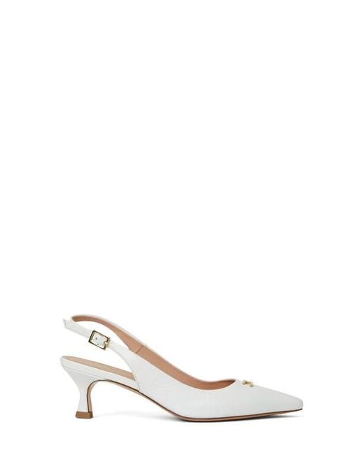Bruno Magli White Fiona Slingback Pointed Toe Pump
