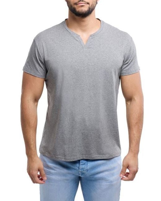 Xray Jeans Gray Split Neck T-Shirt for men