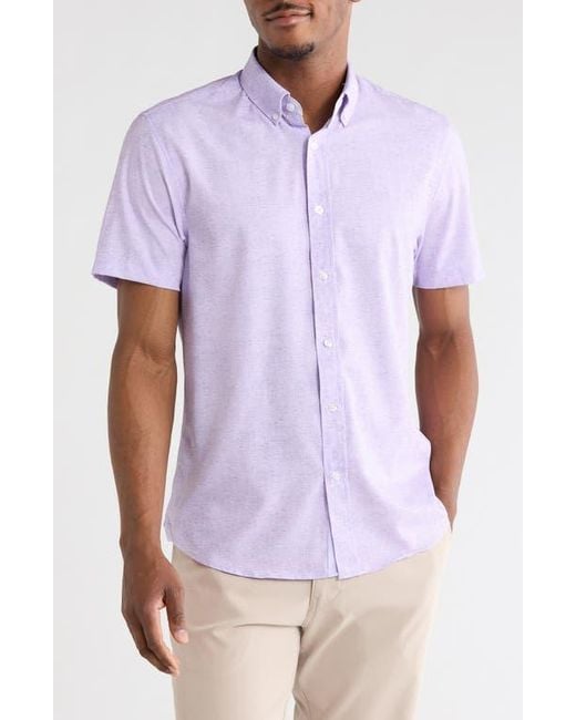Con.struct Purple Short Sleeve Button-Down Shirt for men