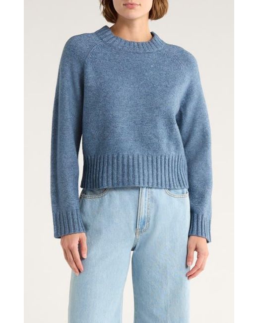 French Connection Blue Crewneck Crop Sweater