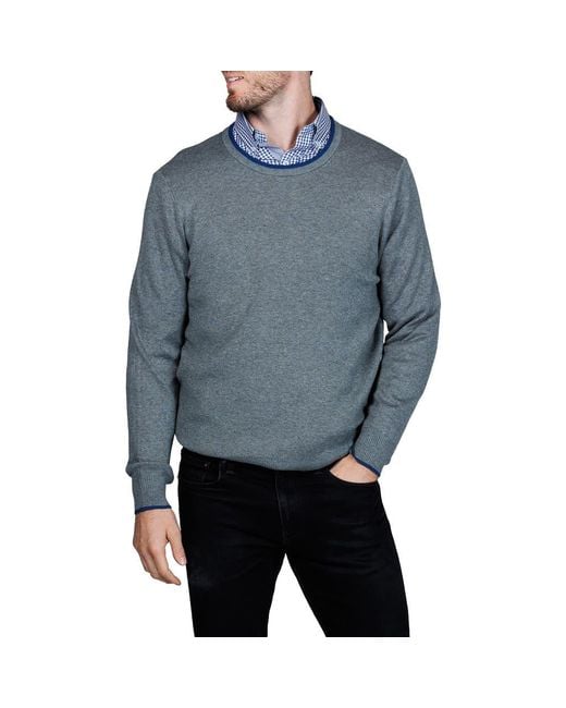 Tailorbyrd Blue Fine Knit Sweater for men