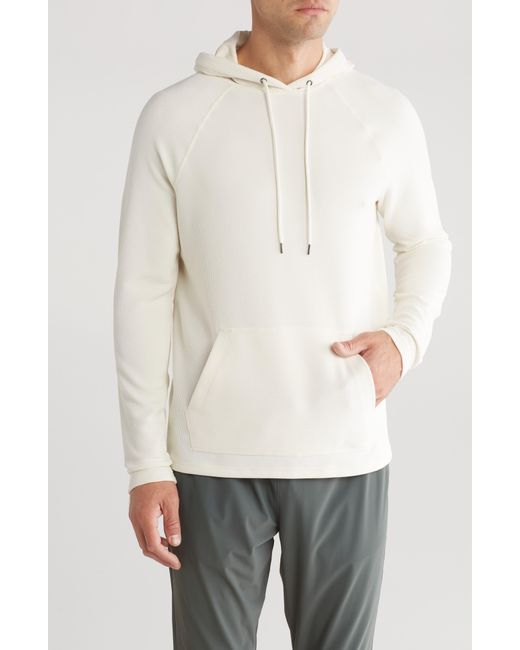 90 Degrees White Supreme Waffle Hoodie for men