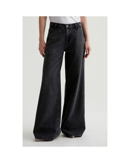 AG Jeans Black Stella Low Slung Palazzo Jeans