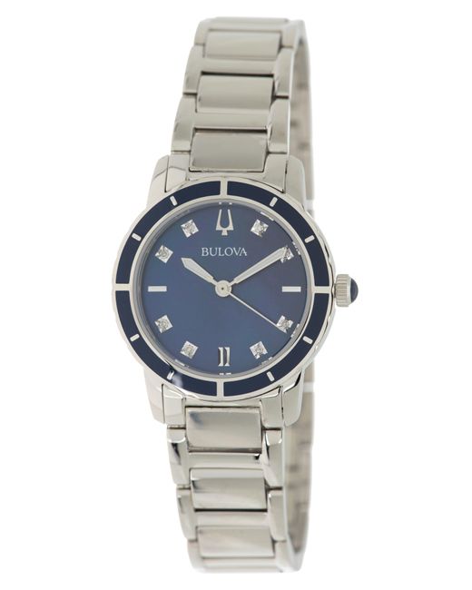 Bulova Diamond Dial Bracelet Watch in Gray Lyst