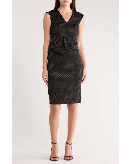strapless open back dress Strapless Peplum Dress with 3D Bow and Feather Details – M.R DESIGN main image 1