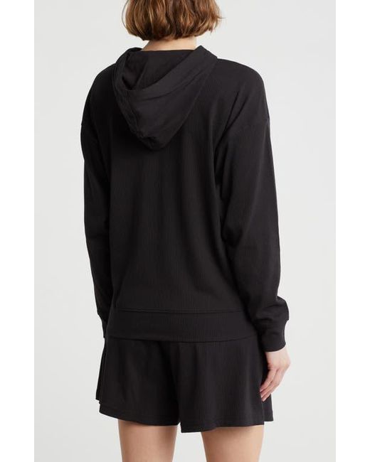PUMA Black Essential Comfort Rib Hoodie