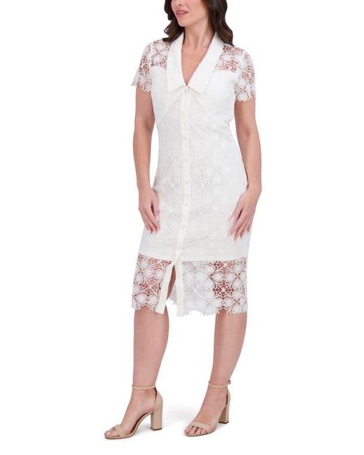 Siena Jewelry White Floral Lace Short Sleeve Dress