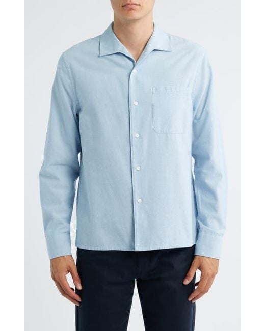 Vince Blue Chambray Button-Up Shirt for men