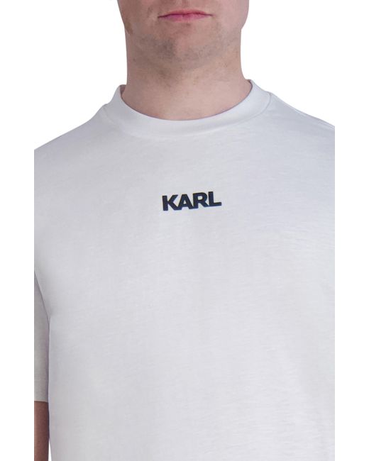 Karl Lagerfeld White Logo Cotton Graphic T-shirt for men