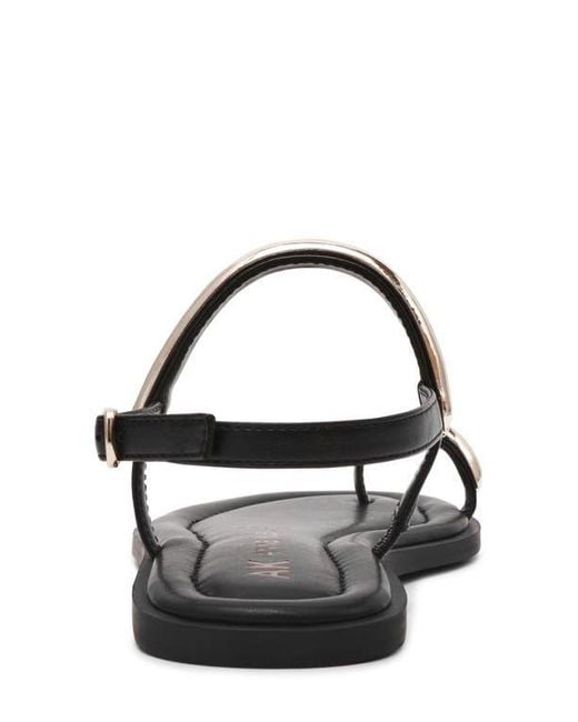 Anne Klein Black Kallian Toe Loop Sandal