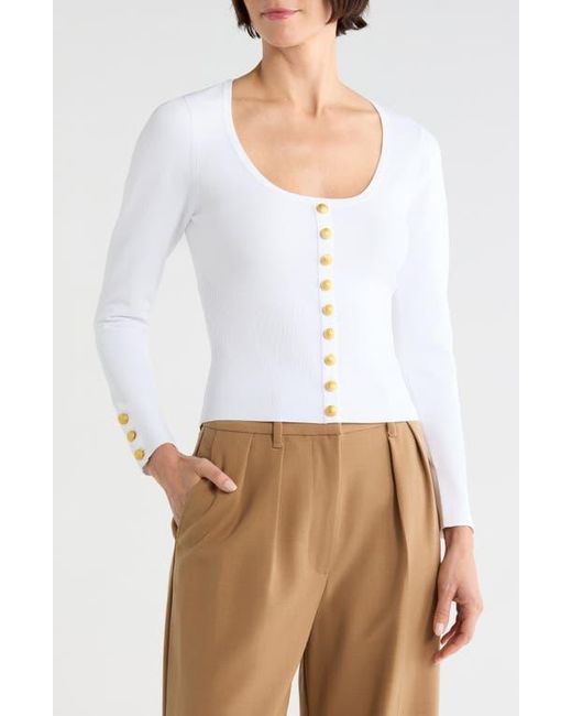 L'Agence White Lanetta Rib Top