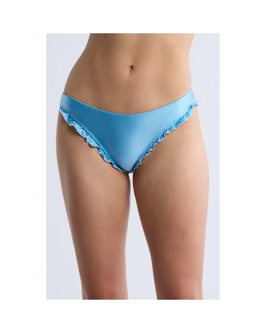 Dippin' Daisy's Blue Alina Ruffle Bikini Bottoms
