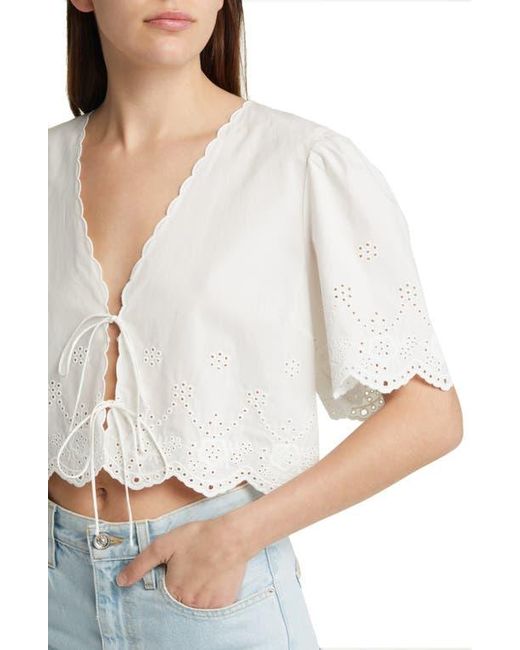 Rails White Lorelei Eyelet Blouse