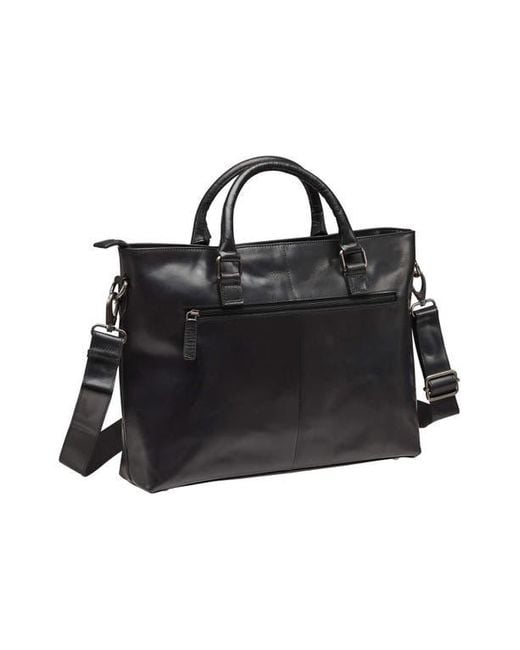 Mancini Black Buffalo Tote For 14" Laptop for men