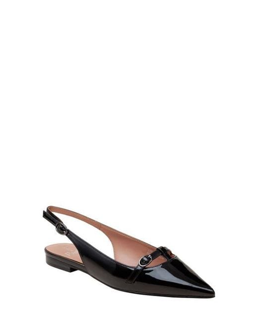 Linea Paolo Black Celina Pointed Toe Slingback Flat