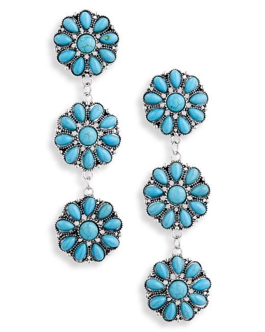 Tasha Blue Stone Drop Earrings