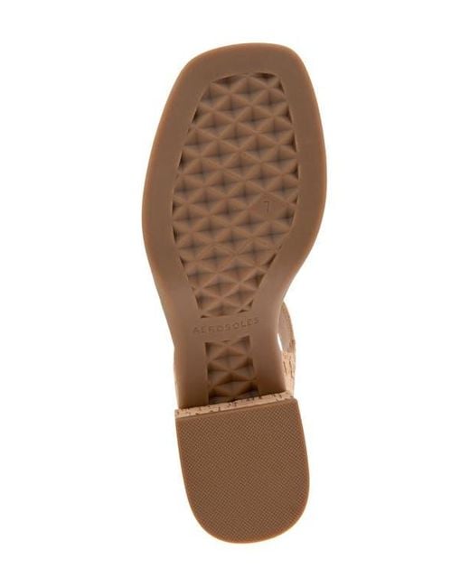 Aerosoles Natural Dorian Block Heel Ankle Strap Sandal