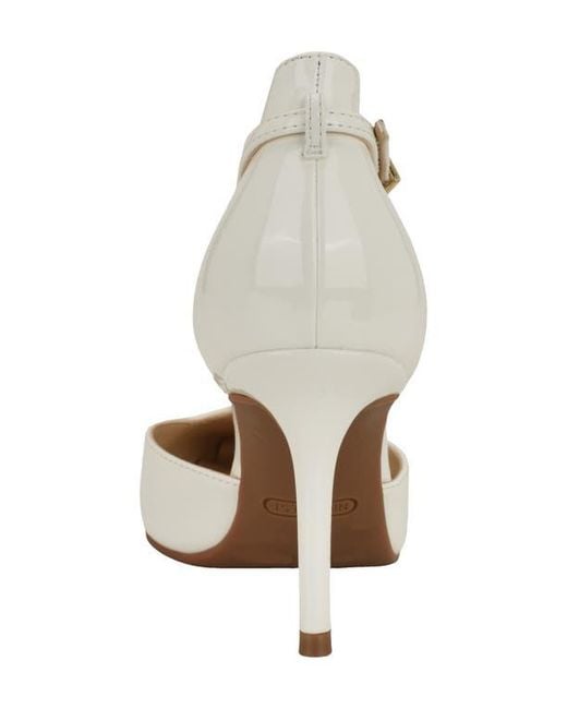 Nine West White Condea Pointed Toe Pump