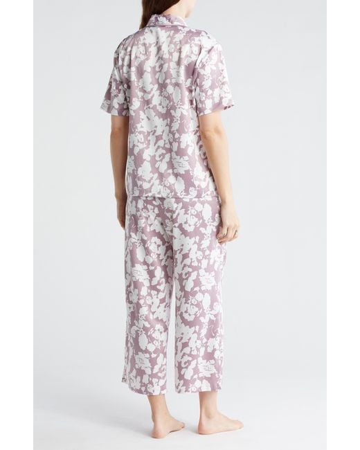 Nordstrom Multicolor Satin Short Sleeve Shirt & Capri Pajamas