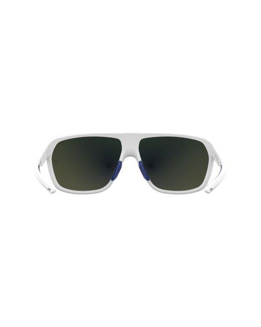 Under Armour Blue Dominate 62Mm Gradient Polarized Rectangular Sunglasses