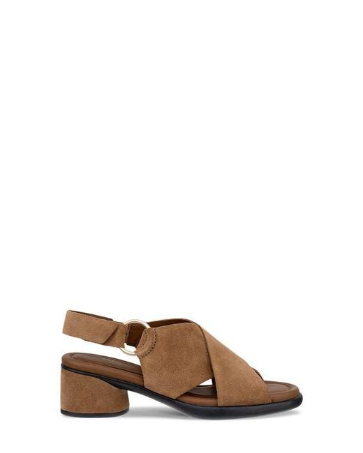 Ecco Brown Cross Strap Slingback Sandal