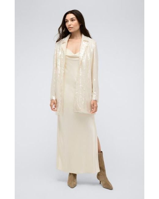 Kenneth Cole Natural Sequin Jacket