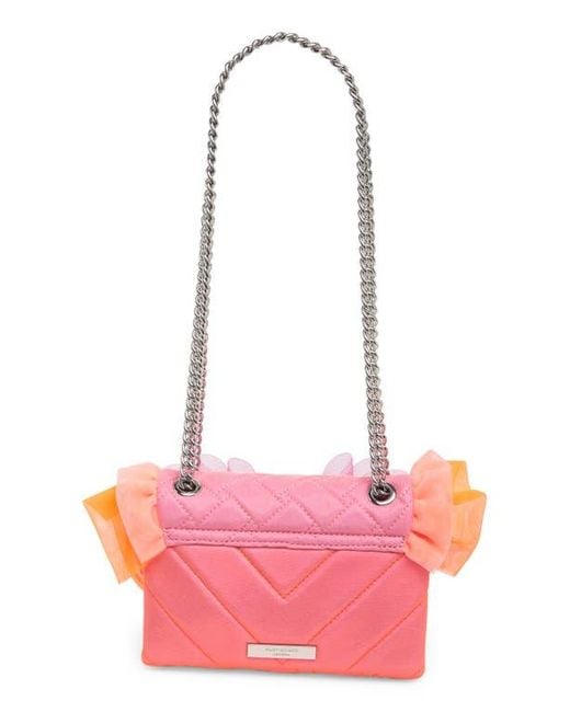 Kurt Geiger Pink Mini Kensington Ruffle Convertible Crossbody Bag