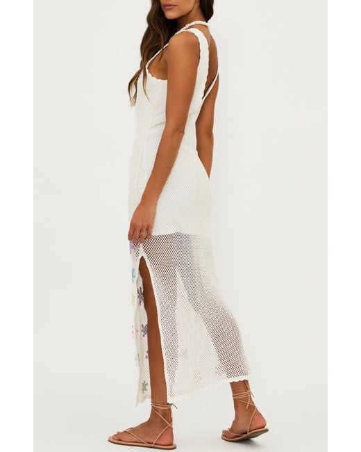 beach riot diana dress Mesh Midi in White Ankara Maxi Dress, Blue