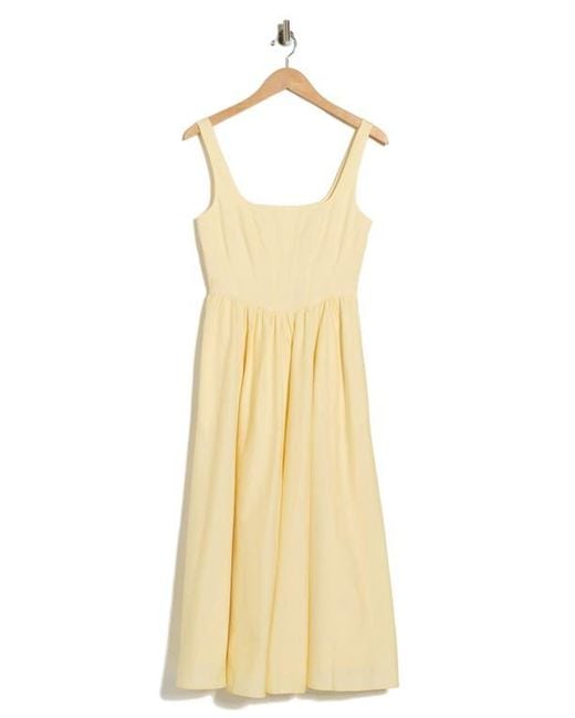 wayf corset midi dress WAYF Women's Floral Corset Midi Dress - Blue