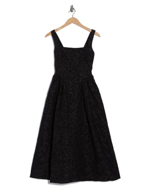Blu Pepper Black Floral Midi Dress