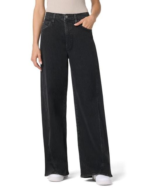 Hudson Black Jamie Forward Seam High Waist Wide Leg Jeans