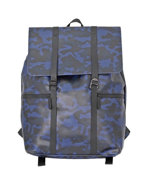 Duchamp Blue Foldover Rubberized Backpack for men
