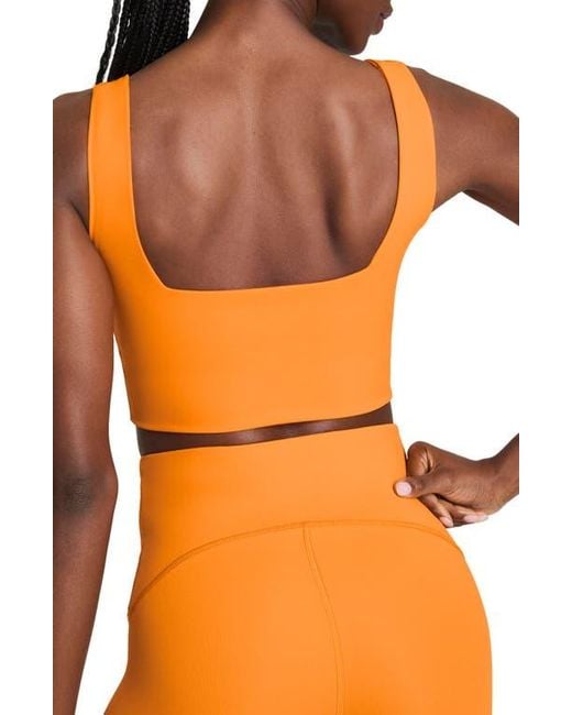 Spanx Orange Square Neck Crop Tank Top