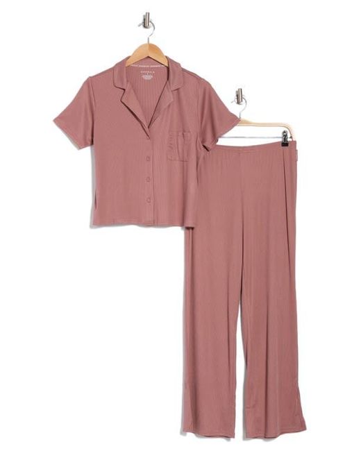 Danskin Notch Collar Pajamas in Red Lyst