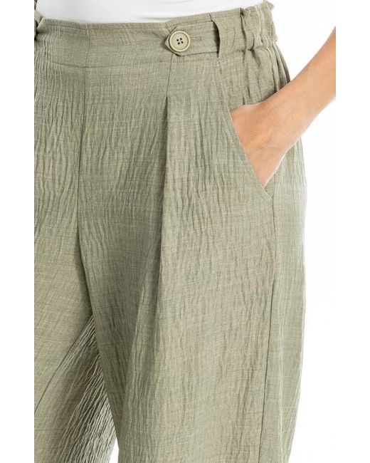 Max Studio Green Pleated Woven Pants