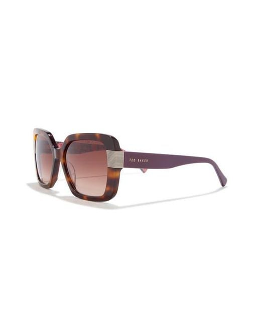 Ted Baker Brown 56Mm Gradient Square Sunglasses