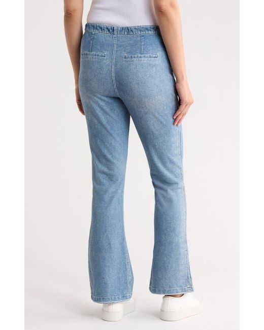 Ecru Blue Patch Pocket Flare Jeans