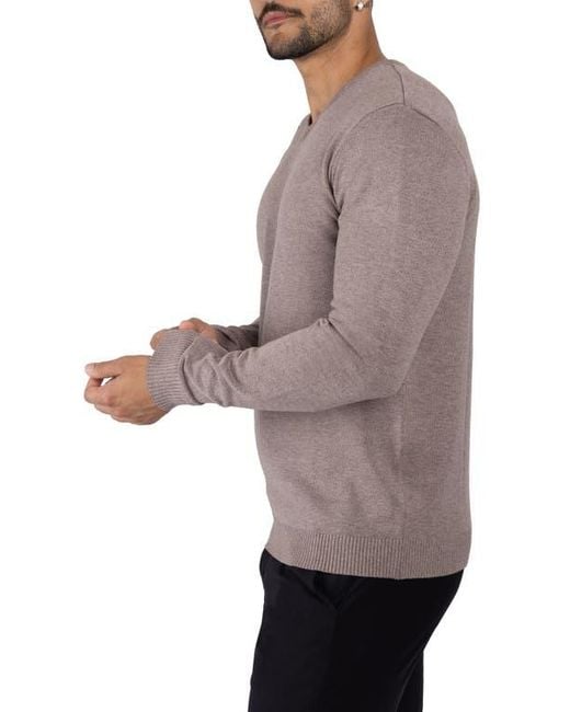Xray Jeans Gray V-Neck Ribbed Knit Sweater for men